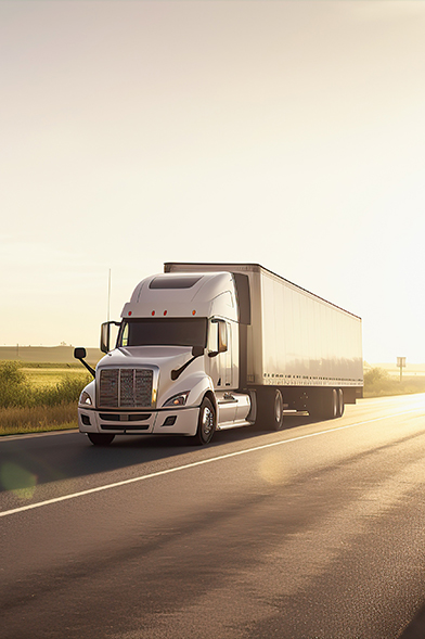 Truck on road